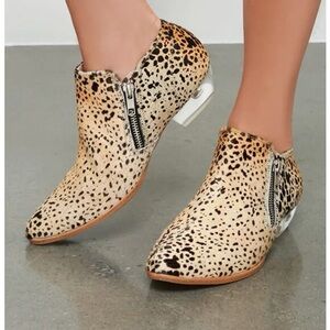 Matisse Epic Leopard Pony Fur and Lucite Bootie